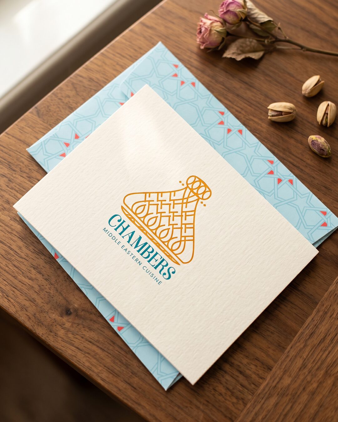 A notecard for the baklava boxes